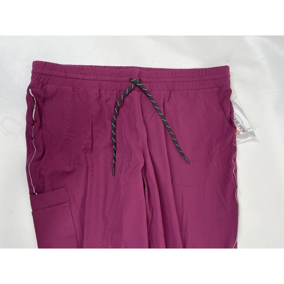 Skechers Barco Scrub 6PKT Reflective Piping Jogger Pants Womens 3XL Wine NWT - Picture 2 of 10